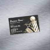 Goldschere Beruflicher Barberholzladen Magnetische Visitenkarte (Beispiel)