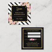 Goldschere Blume Haarstollenernennung Terminkarte (Vorne/Hinten)