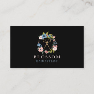 Goldschere Blumenschmuck-Salon für das Haar Stylis Visitenkarte