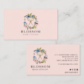 Goldschere Blumenschmuck-Salon für das Haar Stylis Visitenkarte (Vorne/Hinten)
