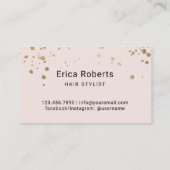 Goldschere Elegant Blush Pink Typografy Hair Visitenkarte (Rückseite)