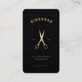 Goldschere Friseurliste Minimalistischer Qr-Code Visitenkarte (Vorderseite)