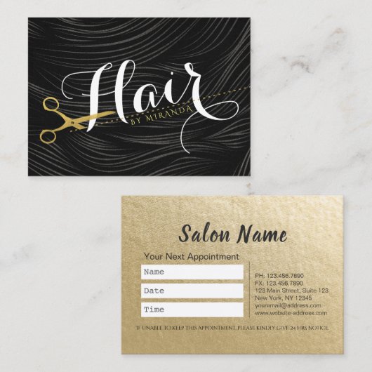 Goldschere Friseursalon Friseursalon - Ernennung Terminkarte (Vorne/Hinten)