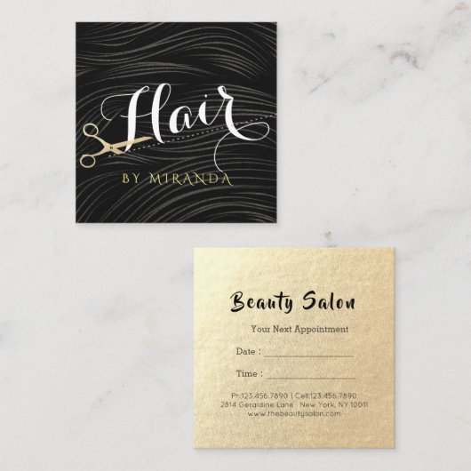 Goldschere Friseursalon Friseursalon - Ernennung Terminkarte (Vorne/Hinten)