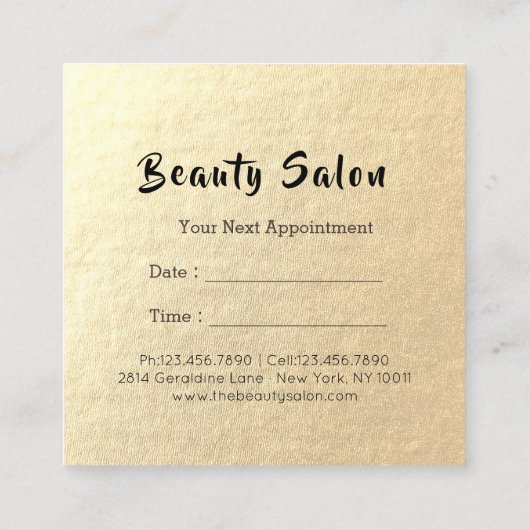 Goldschere Friseursalon Friseursalon - Ernennung Terminkarte (Rückseite)