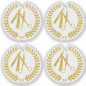 Goldschere Friseursalon Logo-Umriss Aufkleber (Vorderseite)