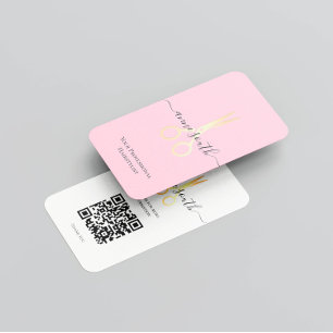 Goldschere Friseursalon QR Pink Visitenkarte