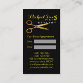 Goldschere Haar Stylist Ernennung #2 Terminkarte (Rückseite)