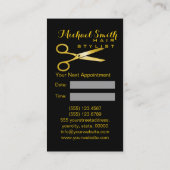 Goldschere Haar Stylist Ernennung #9 Terminkarte (Rückseite)