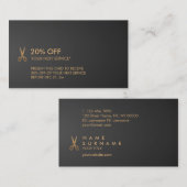 Goldschere Haare Stylist Black Gradient Discount Visitenkarte (Vorne/Hinten)