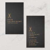 Goldschere Haare Stylist Schwarze Gradient Vertika Visitenkarte (Vorne/Hinten)