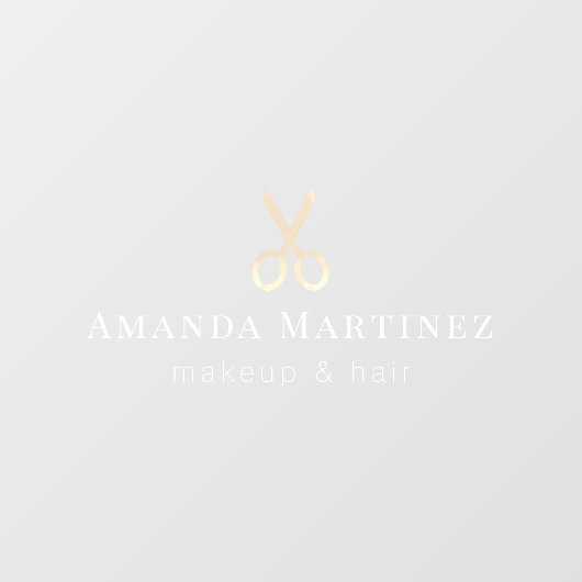 Goldschere Schönheitshaar Makeup Salon Fensteraufkleber (Blatt)