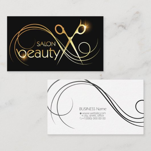 Goldschere und Visitenkarte (Vorne/Hinten)