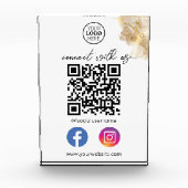 Goldschere verbinden sich mit QR Code Social Media Fotoblock (Vorderseite)