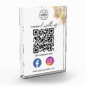 Goldschere verbinden sich mit QR Code Social Media Fotoblock (Links)