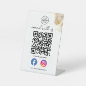 Goldschere verbinden sich mit QR Code Social Media Sockelschild (Vorderseite)