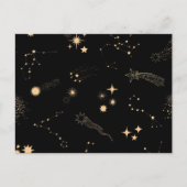 Goldschießsterne comicieren Himmel Nacht Postkarte (Vorderseite)