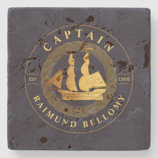 Goldschiff Steinuntersetzer (Vorderseite)