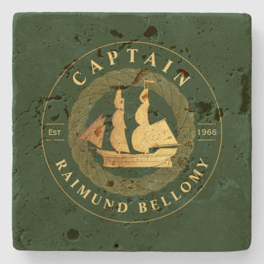 Goldschiff Steinuntersetzer (Vorderseite)