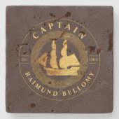 Goldschiff Steinuntersetzer (Vorderseite)