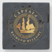 Goldschiff Steinuntersetzer (Vorderseite)