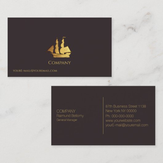 Goldschiff Visitenkarte (Vorne/Hinten)