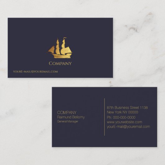 Goldschiff Visitenkarte (Vorne/Hinten)