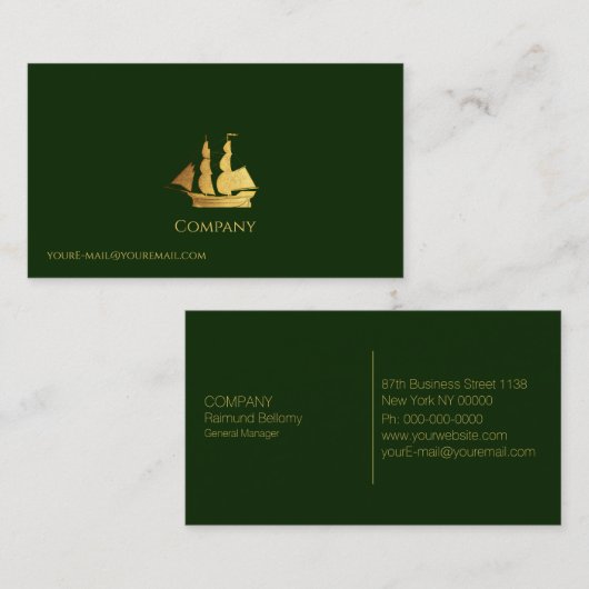 Goldschiff Visitenkarte (Vorne/Hinten)