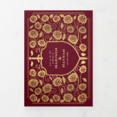 Goldschild-Hochzeit Dreifach Gefaltete Einladung (Cover)