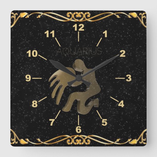 Goldschild Quadratische Wanduhr (Vorderseite)