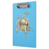 Goldschildkröte-Monogramm Klemmbrett (Links)