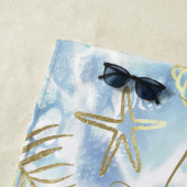 Goldschildkröte Tropischer Personalisierter Name Strandtuch (Beispiel)