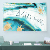 Goldschildkröten Aquamarin Tinte | Benutzerdefinie Banner (Messe)