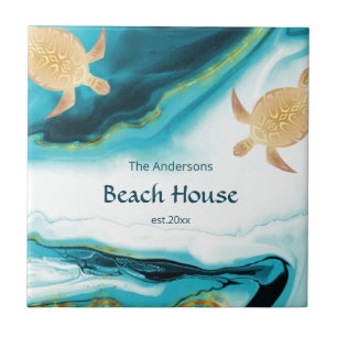  Goldschildkröten - Aquamariner Name der weißen  Fliese