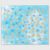 Goldschildkröten Blauer Glitzer | Mele Kalikimaka Geschenkpapier (Flach)