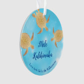 Goldschildkröten Mele Kalikimaka Personalisiert Ornament (Vorderseite)