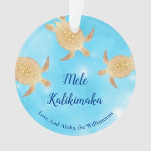 Goldschildkröten Mele Kalikimaka Personalisiert Ornament
