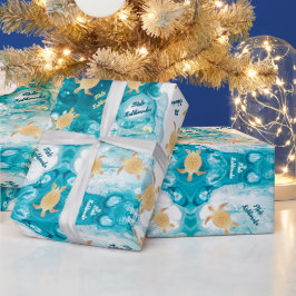 Goldschildkröten | Mele Kalikimaka Weihnachten Geschenkpapier