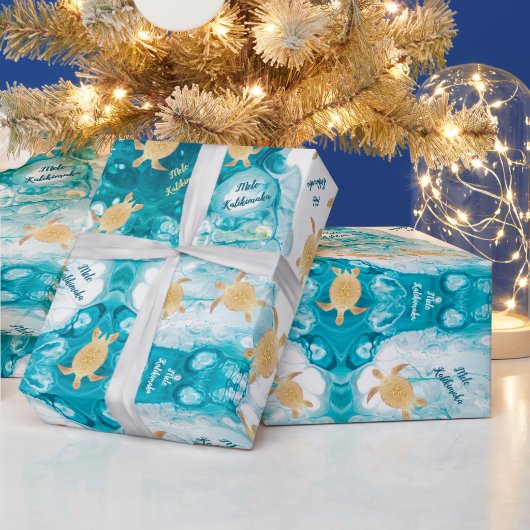 Goldschildkröten | Mele Kalikimaka Weihnachten Geschenkpapier (Feiertage)