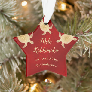 Goldschildkröten   Mele Kalikimaka   Weihnachten Ornament