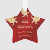Goldschildkröten | Mele Kalikimaka | Weihnachten Ornament (Rückseite)