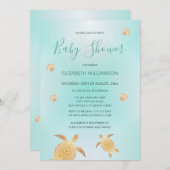 Goldschildkröten | Neutrale Babydusche für Geschle Einladung (Vorne/Hinten)