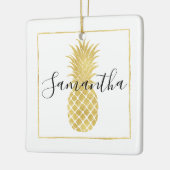Goldschillernde Ananas Keramikornament (Links)
