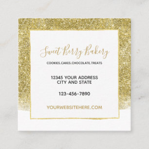 Goldschillernder Imitat-Glitzer Quadratische Visitenkarte