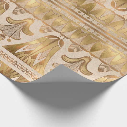 Goldschimmer Art Déco Geschenkpapier (Ecke)
