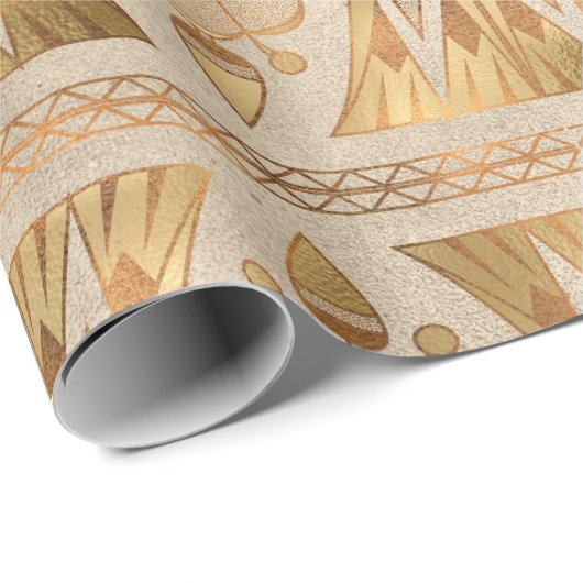 Goldschimmer Art Déco Geschenkpapier (Rolleneckpunkt)