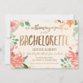 Goldschimmer-Junggeselinnen-Abschied Einladung (Vorderseite)