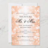 Goldschimmer-Lichter Herr-Frau Couples Shower Rose Einladung (Vorderseite)