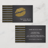 Goldschimmer Lippen Moderner Glam Schönheitssalon Visitenkarte (Vorne/Hinten)