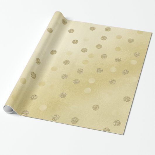 Goldschimmer mit Glitzer-Kreisen Geschenkpapier (Ungerollt)